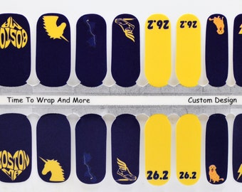 Chasing the Elusive Unicorn -Custom Designed Boston Race Nail Wraps, Nail Polish Strips, Nail Stickers