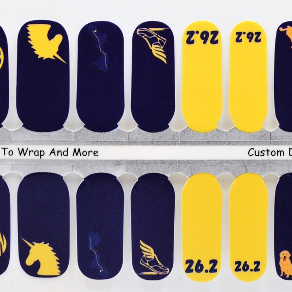 Chasing the Elusive Unicorn -Custom Designed Boston Race Nail Wraps, Nail Polish Strips, Nail Stickers