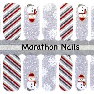 Frosty the Snowman Holiday Nail Wrap, Nail Sticker, Nail Polish Wrap
