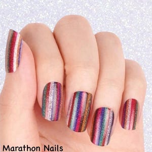 Candy Striper Nail Wraps, Nail Polish Strips, Nail Stickers
