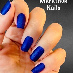 Royal Blue Glitter Nail Wraps, Nail Polish Strips, Nail Stickers