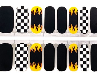 Let's Go Racing Nail Wraps, Nail Polish Strips, Nail Stickers