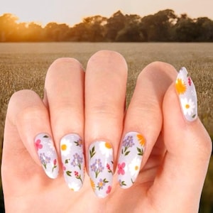 Wildflowers Nail Wraps, Nail Polish Strips, Nail Stickers