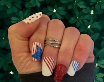 Stars N Stripes Forever Nail Wraps, Nail Polish Strips, Nail Stickers