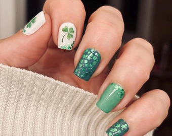 Shamrock Shenanigans Nail Wraps, Nail Polish Strips, Nail Stickers