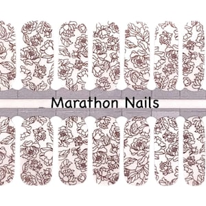Gold Floral Overlay Nail Wraps, Nail Polish Strips, Nail Stickers