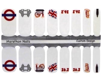 Mind The Run - Custom Designed London Race Nail Wraps, Nail Polish Strips, Nail Stickers