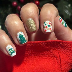 Winter Wonderland Holiday Nail Wrap, Nail Sticker, Nail Polish Wrap