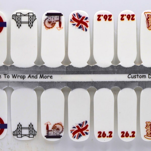 Mind The Run - Custom Designed London Race Nail Wraps, Nail Polish Strips, Nail Stickers