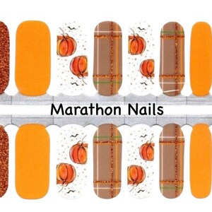 Pumpkin Patch Nail Wraps, Nail Polish Strips, Nail Stickers
