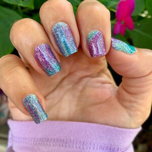 Blue Kaleidoscope Nail Wraps, Nail Polish Strips, Nail Stickers