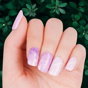 Purple Marbling Nail Wraps, Nail Polish Strips, Nail Stickers