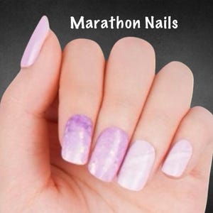 Purple Marbling Nail Wraps, Nail Polish Strips, Nail Stickers