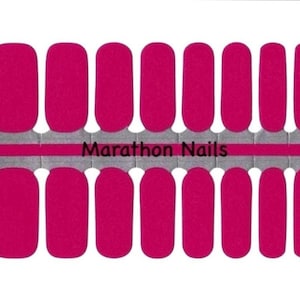 Raspberry Pink Nail Wraps, Nail Polish Strips, Nail Stickers