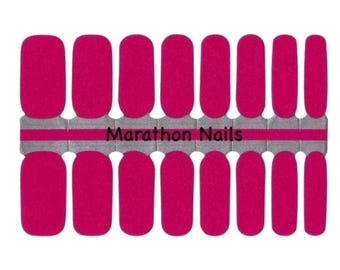 Raspberry Pink Nail Wraps, Nail Polish Strips, Nail Stickers