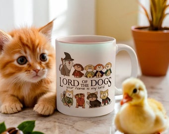 Personalized Lord Of The Dogs Mug, A Purrfect Gift for Rings Fans, Dog, Puppies and Animal Lovers Ceramic Mug 11oz