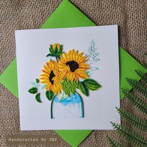 Flower Quilling Card, birthday card, all occasion card, handmade card