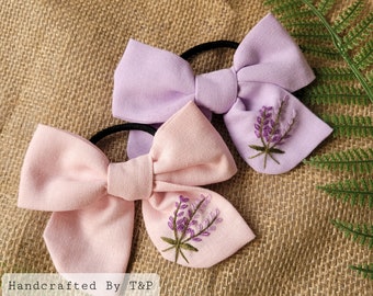 Embroidered Linen Bow