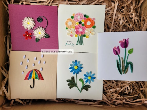 Tulip Greeting Quilling Cards, Unique Paper Handmade Greeting Cards For  Mother's Day, Father's Day, Christmas, Birthday, Love, Anniversary, Pretty