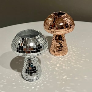 Disco Mini Mushroom Vase or Pen Holder ~ Disco Mirror Tile Flower Vase ~ Fun Disco Ball Sculpture ~ Unique Funky Gift for Desk