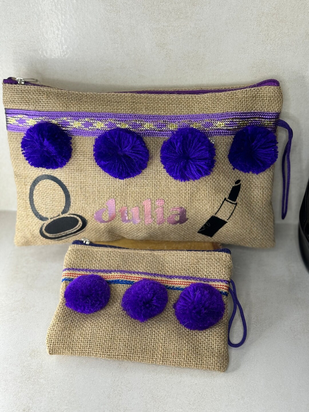 Personalized Jute Pencil Case With First Name / Jute Pencil Case With ...