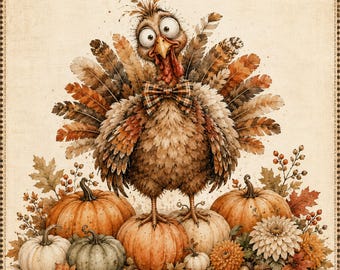Whimsical Turkey Mahjong Mat, Fall Harvest Game Tablecloth, Neoprene Thanksgiving Play Surface