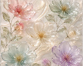 Watercolor Flowers Mahjong Mat