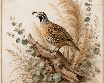 Vintage Quail Mahjong Mat