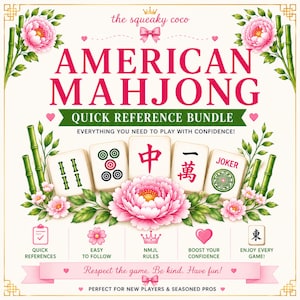 American Mahjong Kurzanleitung Bündel Printable Guide Regeln Strategie Spickzettel