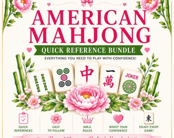 Amerikaanse mahjong-beknopte handleiding Afdrukbare gids Regels Strategie Cheatsheet
