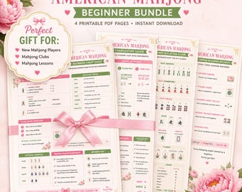 American Mahjong Beginner Bundle, Cheat Sheet, Charleston Guide (PDF Download)