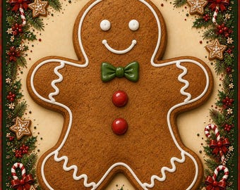 Gingerbread Mahjong Mat, Christmas Mahjong Mat, Holiday Game Table Mat