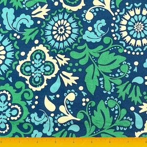 Hawaiian Tropical Fabric | Joann, Koko Lee - Surfer, Beach, Blue Green, Summer | 100% Quilting Cotton, Sold By The Yard, Cut Continuously
