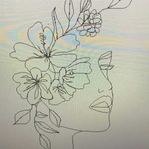 Abstract Flower Head Mono Embroidery file