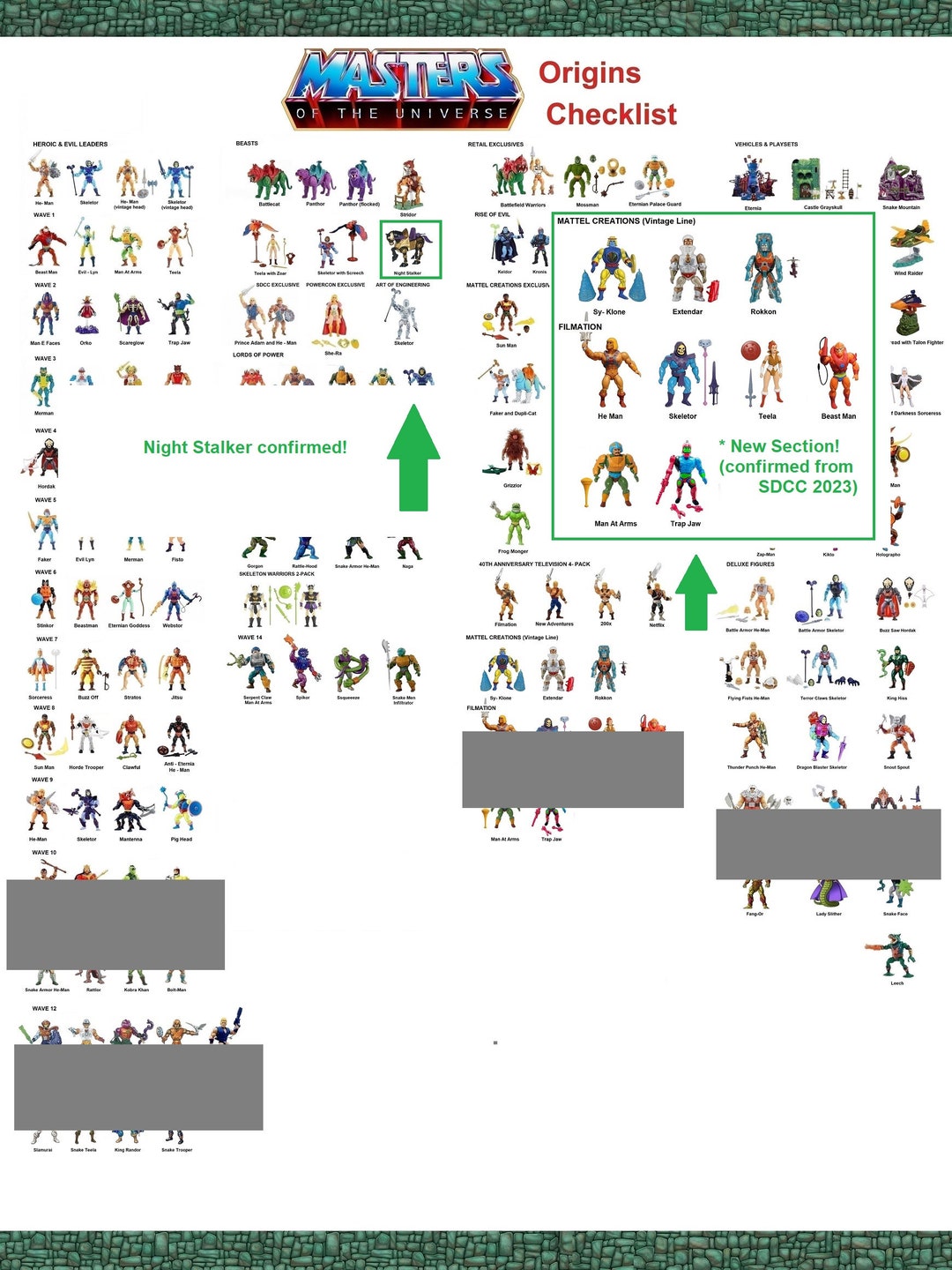 Masters of the Universe Origins Checklist Digital Etsy