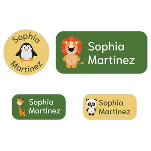 Animal Daycare Name Labels (100 Labels) - Custom Waterproof Name Stickers for Clothing Tags, Water Bottles, Lunch Boxes and More