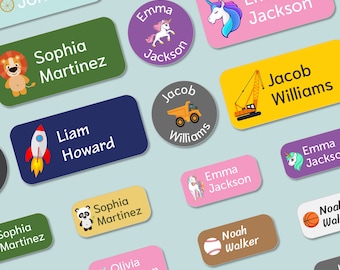 100 Personalized Daycare Name Labels for Clothing Tags, Water Bottles, Lunch Boxes and More