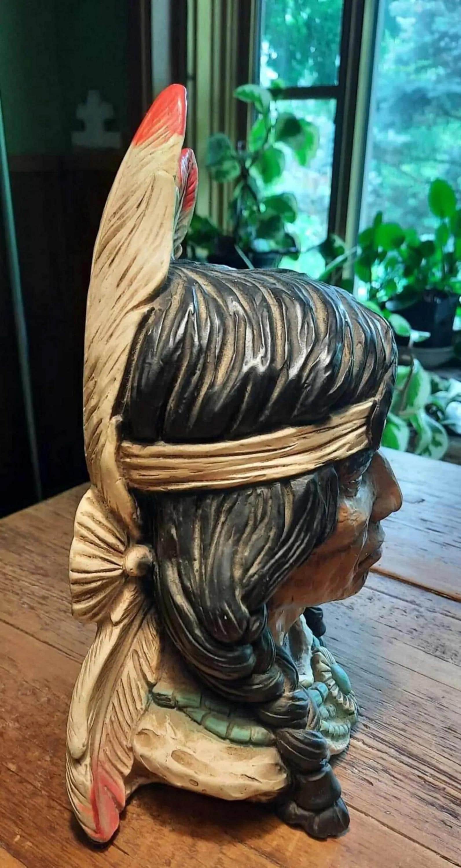 Vintage 1966 Universal Statuary Corp Native American Indian Chief