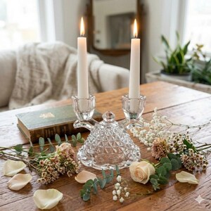 Bougeoir / chandelier / candélabre ancien vintage en laiton doré 2