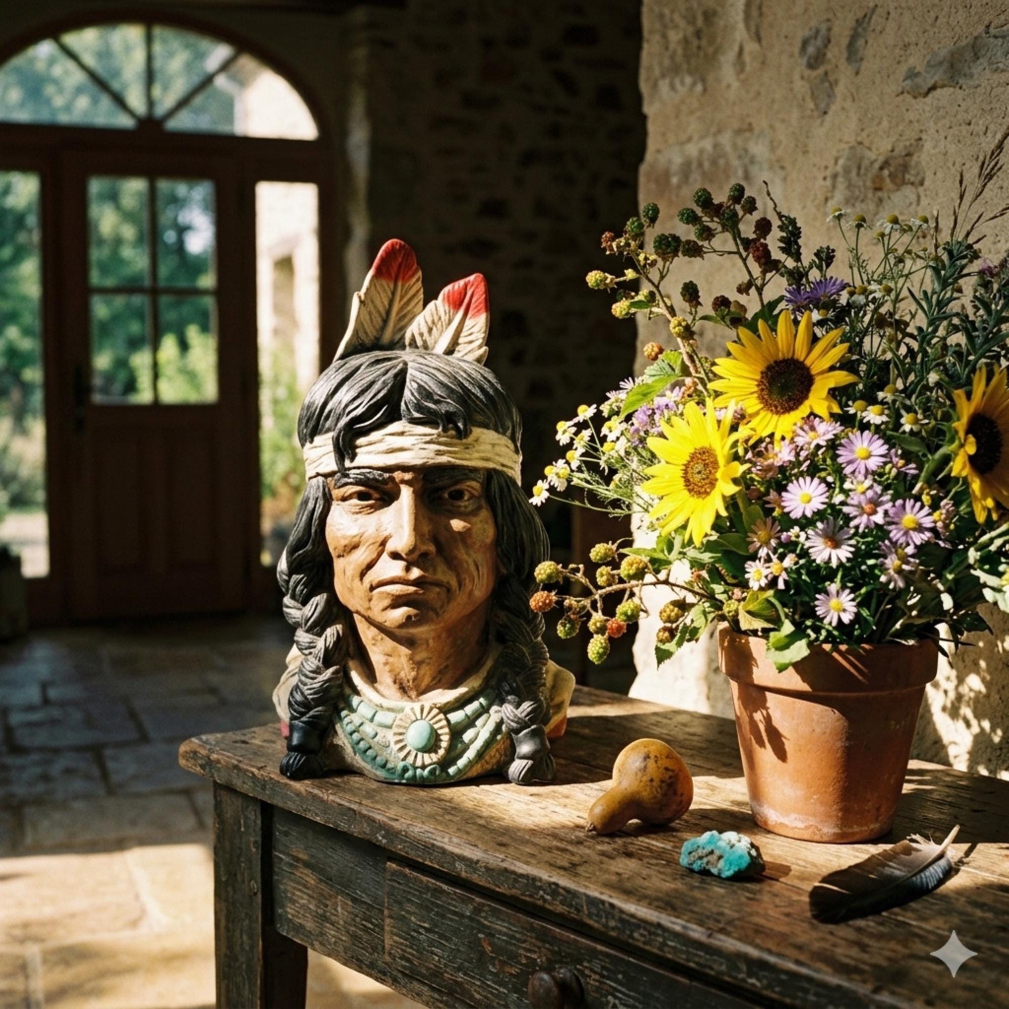 Vintage 1966 Universal Statuary Corp Native American Indian Chief