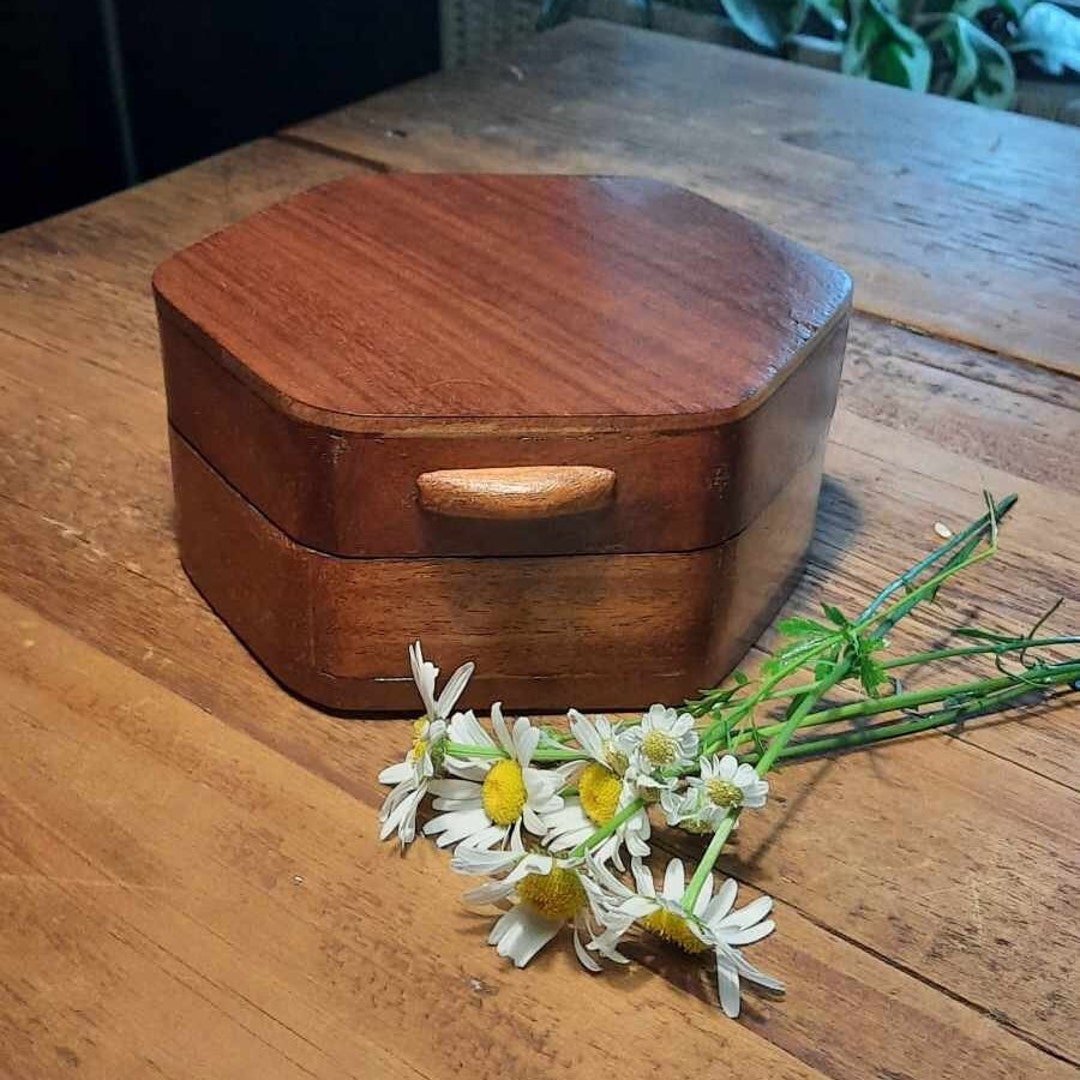 Superbe Coffret à Bijoux Vintage Hexagonale - Idéal Pour Ranger Vos Trésors !