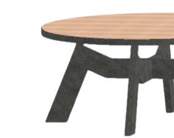 Table ronde industrielle en métal et bois. Meuble industriel Plan de fabrication table avec piétement en métal original à faire soi-même DIY
