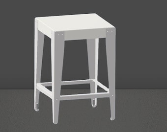 Tabouret industriel Vintage. Plan de fabrication d'un tabouret métal à faire soi-même Tôle plié. DIY Décoration industrielle meuble vintage.