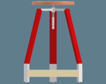 Tabouret de bar en métal de style industriel. Plan de fabrication. Décoration industrielle. DIY  à faire soi-même. Tabouret comptoir de café