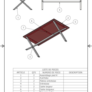 Mesa industrial Mueble industrial vintage. Plano de fabricación de mesa hazlo tú mismo con metal y base en forma de X. Mesa de bricolaje.