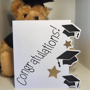 Tarjeta de graduación recortable hecha a mano personalizable