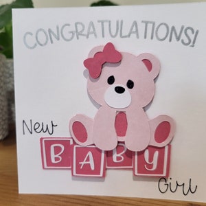 Novo cartão de bebê 3D personalizável feito à mão - Cartão de parabéns exclusivo - Perfeito para novos pais, presentes e chás de bebê
