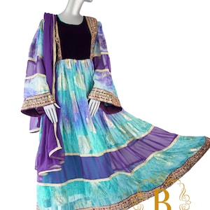 Afghani dress Afghan kochi afghanclothes for women Afghan cultural dress modest dress afghani  Eid dress Afghan wedding dress chiffon maxi