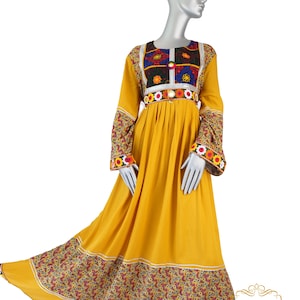 Afghani dress red Maxi floral cotton Dress Traditional Afghani Dress  Kuchi Dress perfect Afghani dress Eid outfit لباس گند افغانی