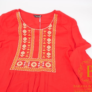 Beautiful  sleeve tunic, long shirt, desi shirt, shirt for women beautiful embroidered cotton shirt kurta, Eid outfit سرپتلونی